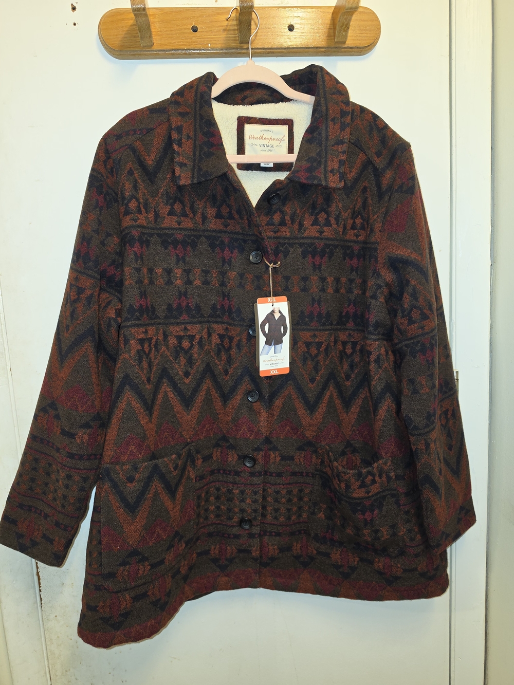 Woolrich Men’s Patterned Button-Up Jacket - Brown Multi